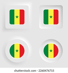 Senegal neumorphic graphic and label set. Element of impact for the use you want to make of it.