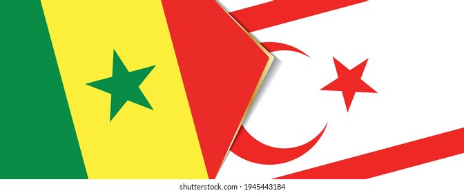 Senegal and Northern Cyprus flags, two vector flags symbol of relationship or confrontation.