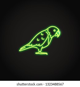 Senegal parrot icon in glowing neon style