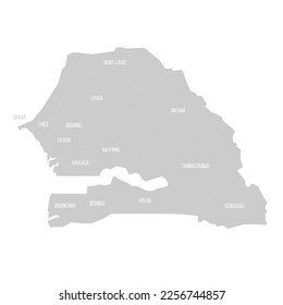 Senegal political map of administrative divisions