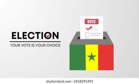 Senegal presidential election 2024 concept, democracy, flag. Vector icon illustration