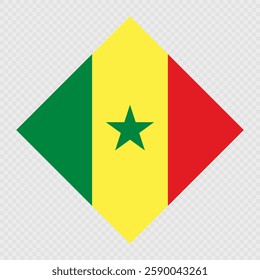 Senegal rhombus flag. Vector illustration.