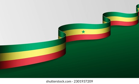 Senegal ribbon flag background. Element of impact for the use you want to make of it.