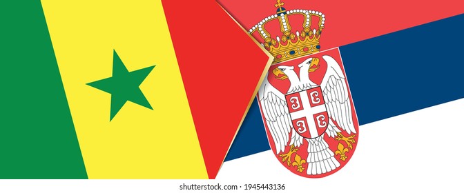 Senegal and Serbia flags, two vector flags symbol of relationship or confrontation.