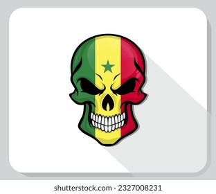Icono de orgullo de bandera de cráneo de Senegal
