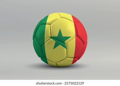 Senegal soccer ball featuring the national flag design on a gray background