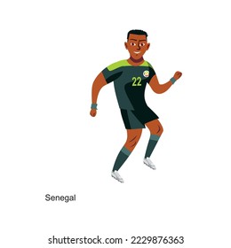 Senegal Soccer Player Vector Illustration