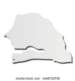 Senegal - solid black silhouette map of country area. Simple flat vector illustration.
