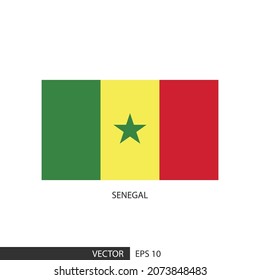 La bandera cuadrada de Senegal sobre fondo blanco y especificar es el vector eps10.