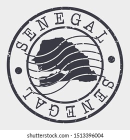 Senegal Stamp Postal. Map Silhouette Seal. Passport Round Design. Vector Icon. Design Retro Travel.