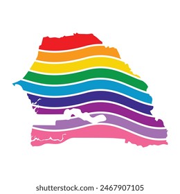 Senegal swoosh silhouette rainbow map