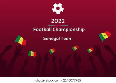 Senegal team soccer vector illustration. Football Championship 2022 Background. 