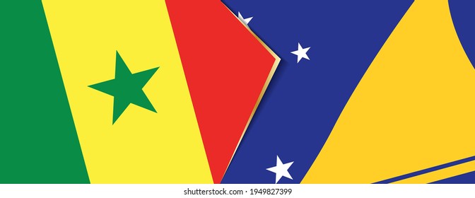 Senegal and Tokelau flags, two vector flags symbol of relationship or confrontation.