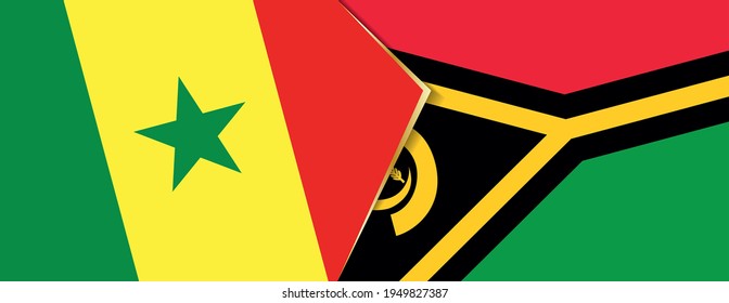 Senegal and Vanuatu flags, two vector flags symbol of relationship or confrontation.