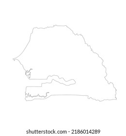 Senegal vector country map outline