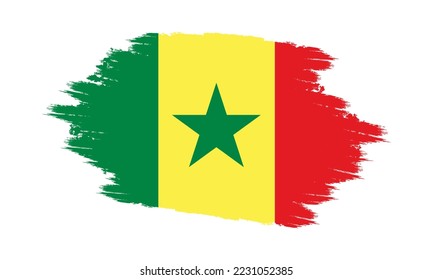 Senegal Vector Flag. Grunge Senegal Flag. Senegal Flag with Grunge Texture. Vector illustration