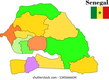 Senegal vector map illustration
