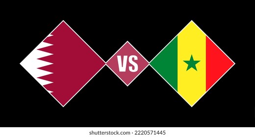 Senegal vs Qatar flag concept. Vector illustration.