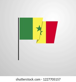 Senegal waving Flag design vector