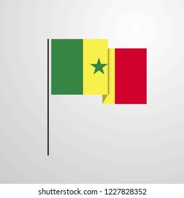 Senegal waving Flag design vector