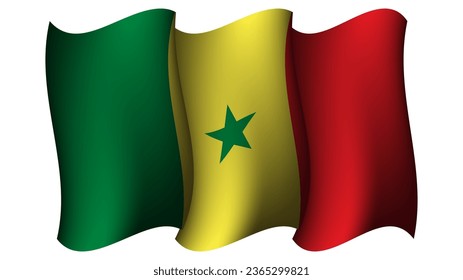 senegal waving flag design vector illustration suitable for element on poster design, template and social media post design