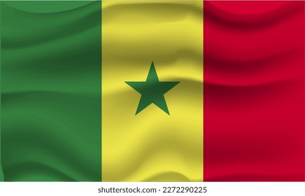 senegal waving flag realistic 3d