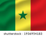 Senegal waving flag vector editable