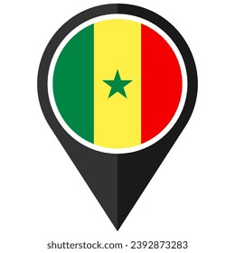 senegal in the world flag location point icon pack