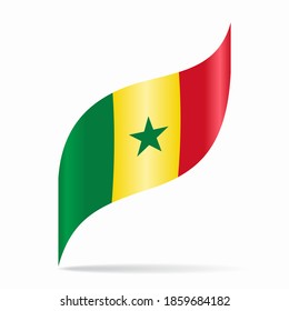 Senegalese flag wavy abstract background. Vector illustration.