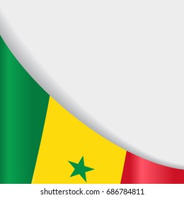 Senegalese flag wavy abstract background. Vector illustration.