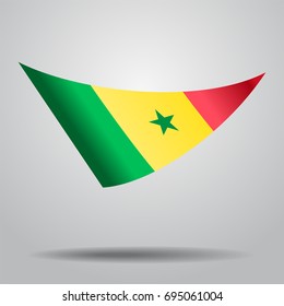 Senegalese flag wavy abstract background. Vector illustration.