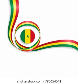 Senegalese flag wavy abstract background. Vector illustration.