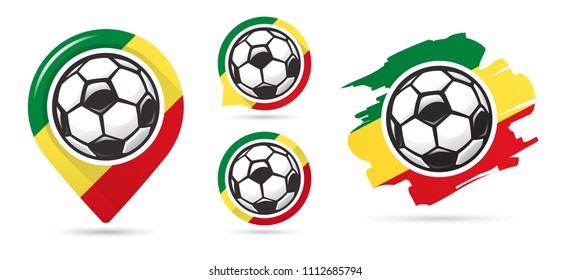 Senegalese football vector icons. Soccer goal. Set of football icons.
