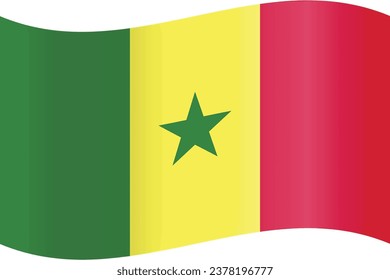 Los colores del vector de la bandera oficial de Senegal son una representación vectorial