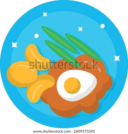 Senfeier Breakfast concept, Eggs with Mustard sauce vegetarian entree vector icon design, German cuisine symbol, Germany Serving Platter sign, European gastronomy food culture stock illustration 