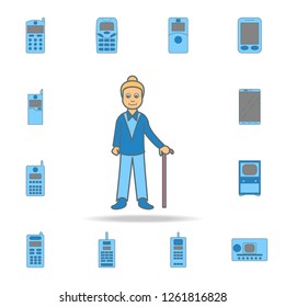 senile age of a woman color outline icon. One of the collection icons for websites, web design