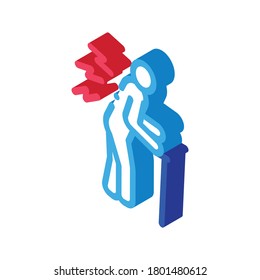 senile arthritis of back icon vector. isometric senile arthritis of back sign. color isolated symbol illustration