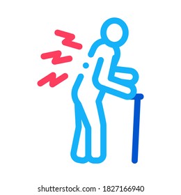 senile arthritis of back icon vector. senile arthritis of back sign. isolated contour symbol illustration