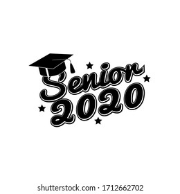 Senior 2020 black icon on the white background.