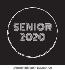 Senior 2020. Stylish graduation design for printing on t-shirts and hoodies.Vector illustration of a College, graduation logo for a holiday event or party. A graduate of the senior class of 2020