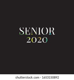 Senior 2020. Stylish graduation design for printing on t-shirts and hoodies.Vector illustration of a College, graduation logo for a holiday event or party. A graduate of the senior class of