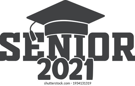 Senior 2021 Graduation Design Stock Vector (Royalty Free) 1934131319 ...