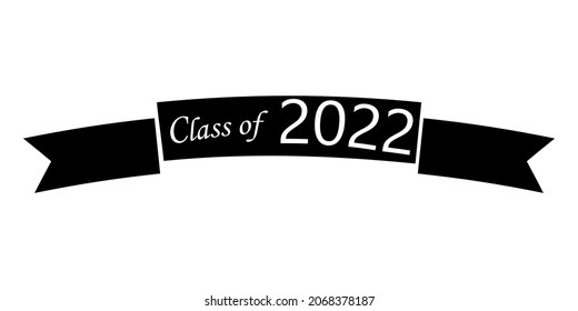 Senior 2022. Graduation ceremony logo. Illustration of graduation from college school institute. Vector illustration. Stock image.