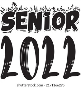 Senior 2022 t-shirt design vector file