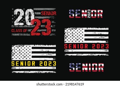 Senior 2023 Design Bundle With USA Flag