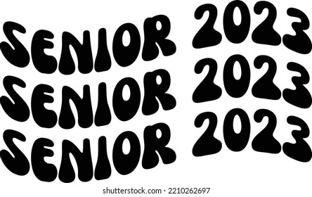 Archivo vectorial Senior 2023, diseño de svg de graduación