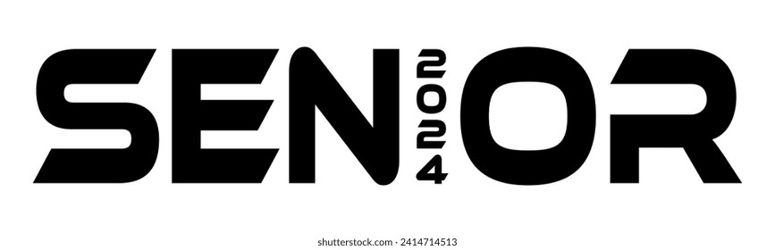 Senior 2024. Class of 2024. Design for t-shirt, flyer, invitation, greeting card. Illustration, vector