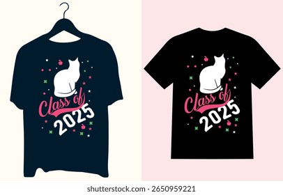 Camisa de gato sênior 2025 Camisa de estudante e professor 2025 