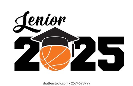 Senior 2025 Clip art- Basketball lover 2025 vector