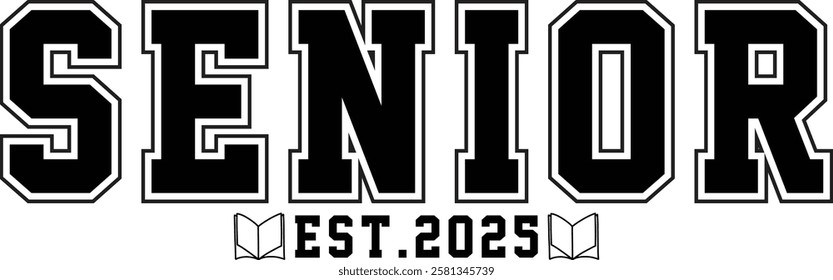 Senior 2025 EPS T-shirt Design vector